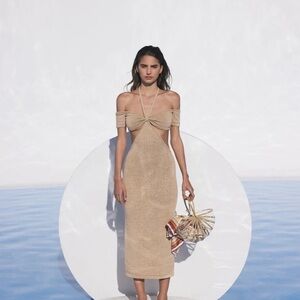 Cult Gaia Alicia knit dress in sand NWOT